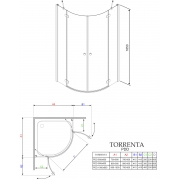 Душова штора Torrenta PDD 90